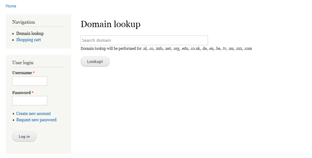 Drupal commerce Domain look up search